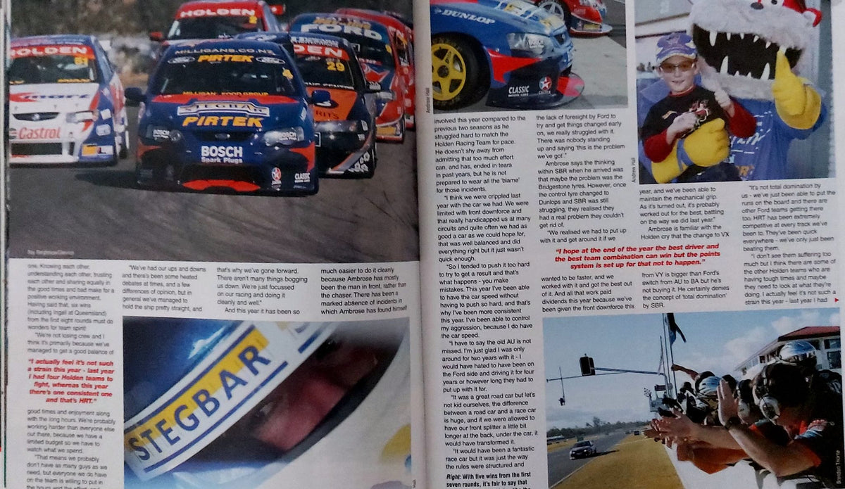 Oct Nov 2003 issue of motor Racing Australia Cover signed by Marcus Ambrose and Russell Ingall