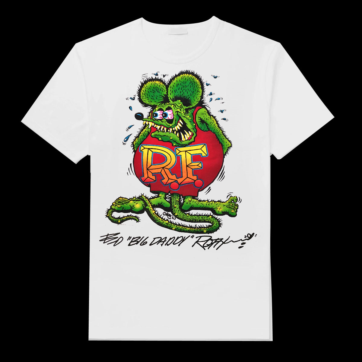 ED ROTH RAT FINK ORIGINAL WHITE T SHIRT 100% COTTON SHIRT ORIGNAL STYLE 22