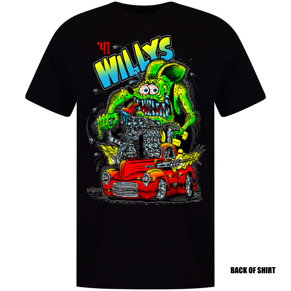 ED ROTH RAT FINK 41 WILLY BLACK T SHIRT STYLE 41