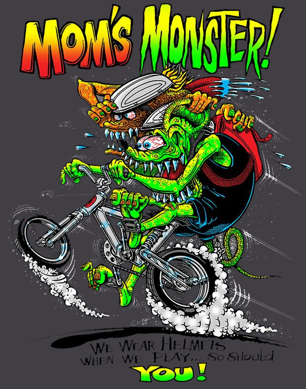 ED ROTH RAT FINK MOMS MONSTER STYLE 40 CHARCOAL T SHIRT