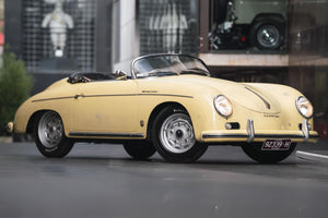 PORSCHE SPEEDSTER 1957 356 A GETS SOME PORZELACK POLISH PRESERVING.. A SIGNIFICANT SUPER RARE CAR