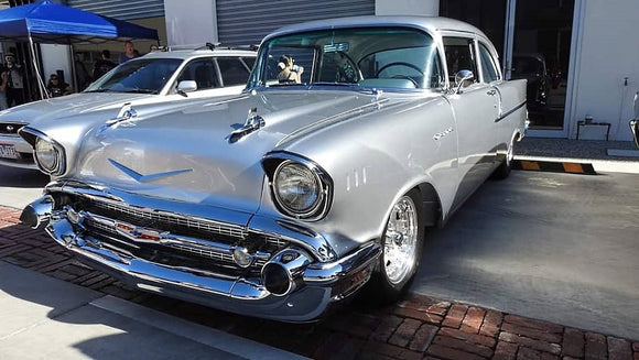 15 YEAR OLD PAINT LOOKS AMAZING ON THIS 1957 CHEVY WE CALL IT PORZELACK POLISH KILLER SHINE