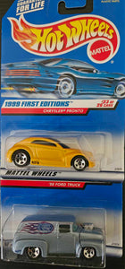 1999 HOT WHEELS FIRST EDITIONS 56 FORD TRUCK AND CHRYSLER PRONTO