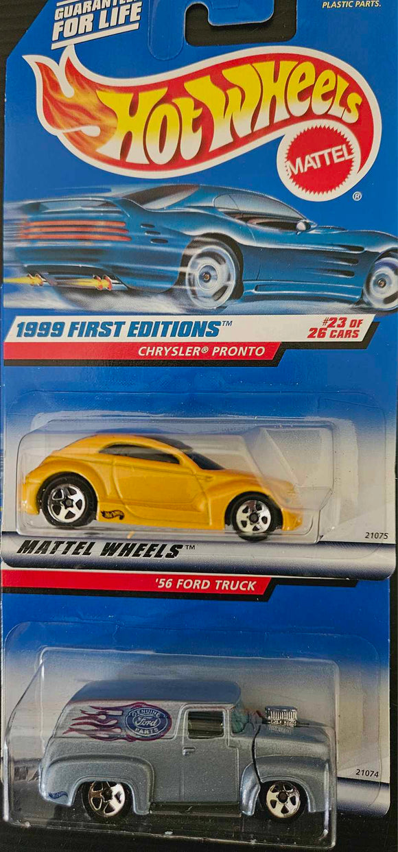 1999 HOT WHEELS FIRST EDITIONS 56 FORD TRUCK AND CHRYSLER PRONTO