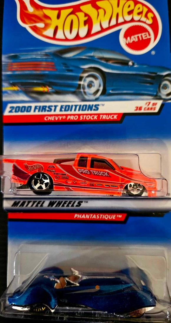 2000 HOT WHEELS FIRST EDITIONS PHANTASTIQUE and CHEVY PRO STOCK TRUCK