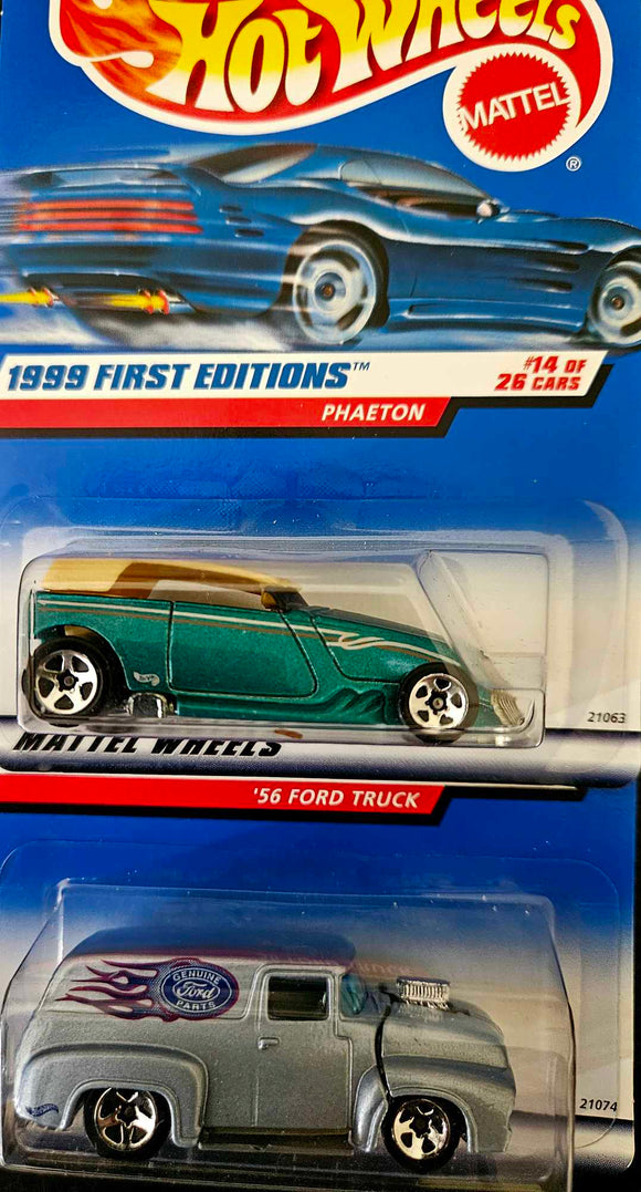 1999 HOT WHEELS FIRST 56 FORD TRUCK AND PHAETON