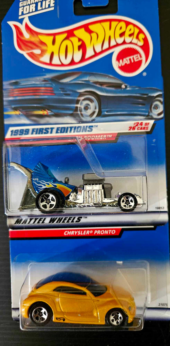 1999 HOT WHEELS FIRST EDITIONS BABY BOOMER AND CHRYSLER PRONTO