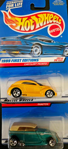 1999 HOT WHEELS FIRST EDITIONS PHAETOM AND CHRYSLER PRONTO