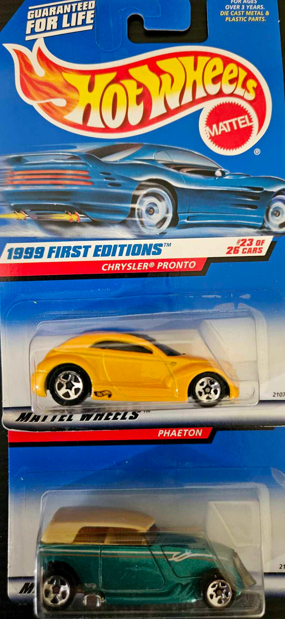 1999 HOT WHEELS FIRST EDITIONS PHAETOM AND CHRYSLER PRONTO