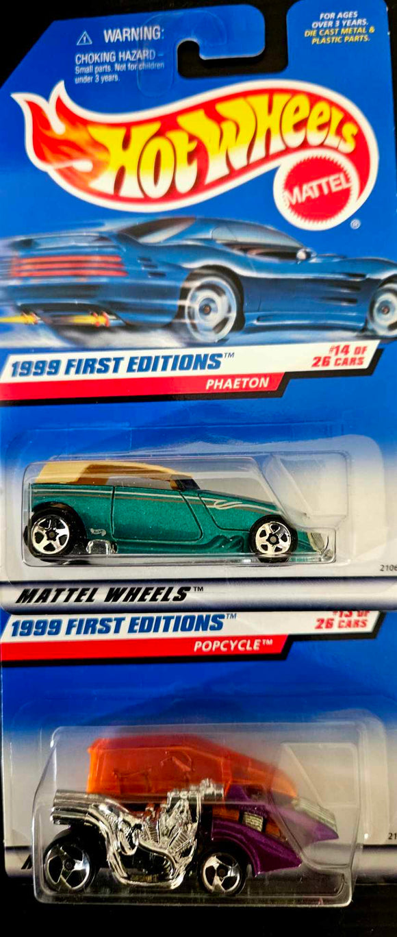 1999 HOT WHEELS FIRST EDITIONS PHAETOM AND POPCYCLE