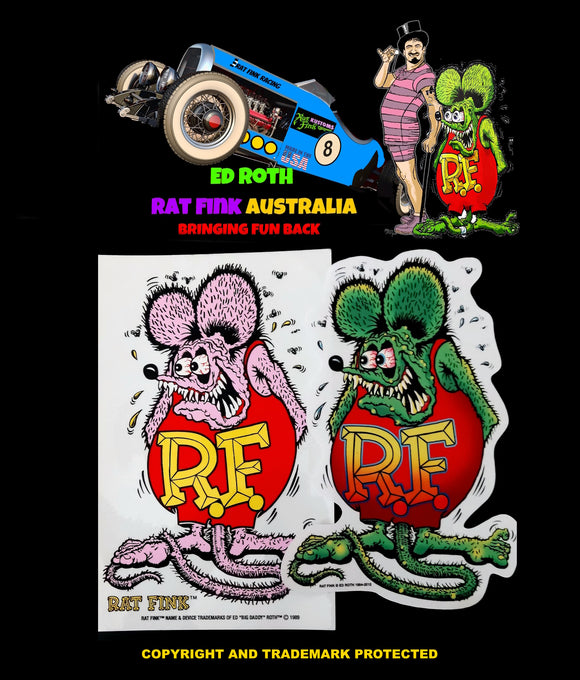TWO LARGE RAT FINK DECALS
