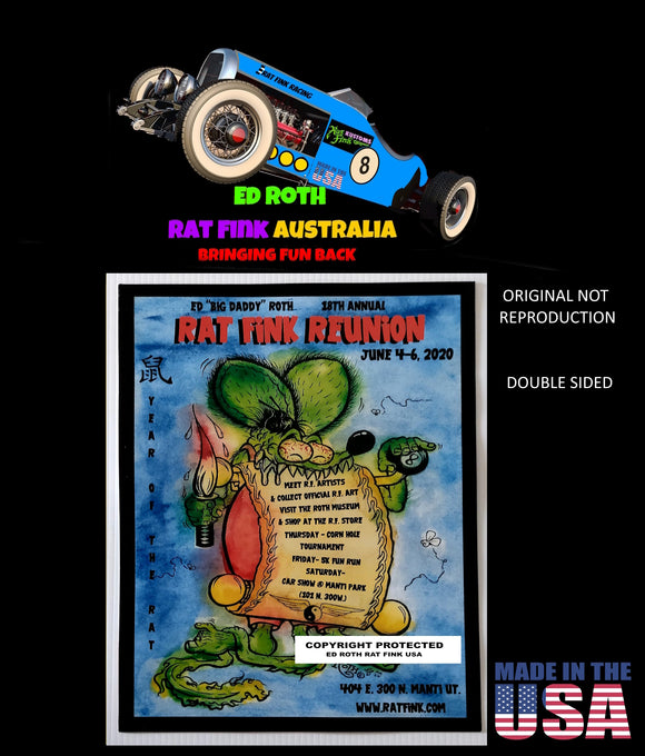 18th Annual Original  (2020) Rat Fink Reunion Poster Limited Edition