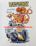 Ed Roth Rat Fink Racing Poster and Decals and Key Chain Pack