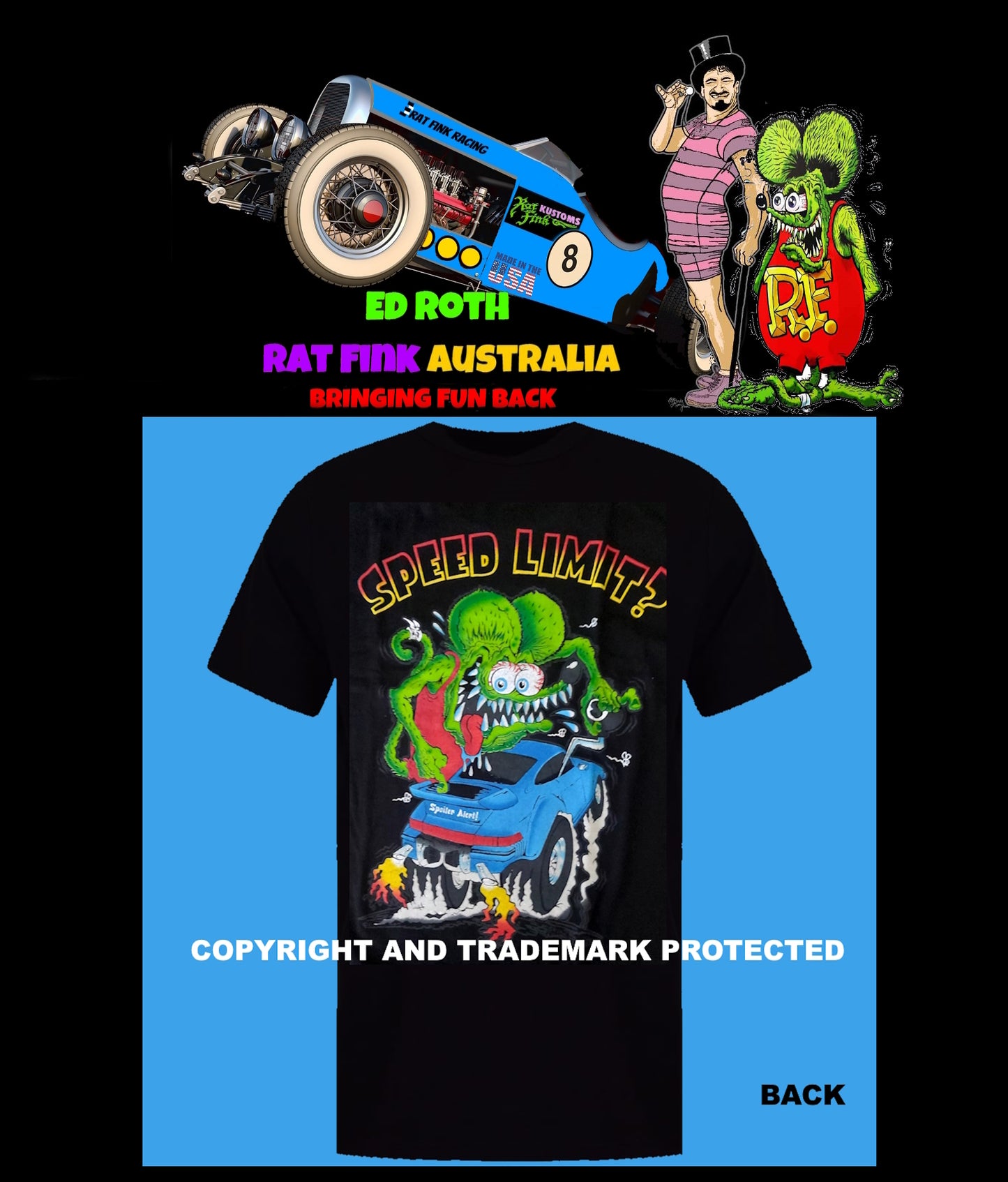 ED ROTH RAT FINK SPEED LIMIT STYLE 82