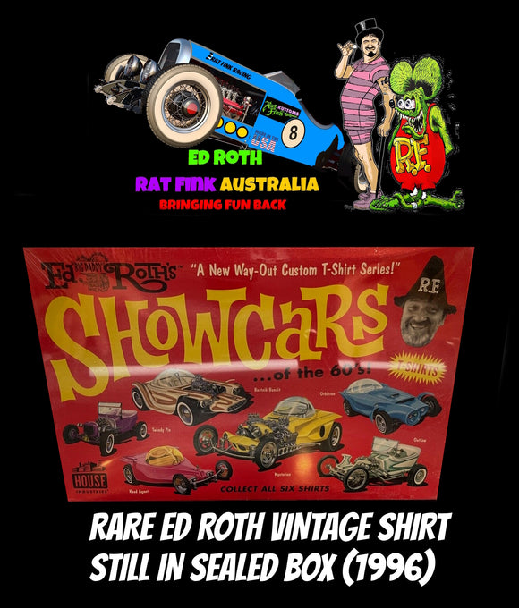 VINTAGE ED BIG DADDY ROTH HOUSE INDUSTRIES SHOW CARS T-SHIRT-TWEETY PIE-2 SIZE-L  NEW IN SEALED BOX. MINT
