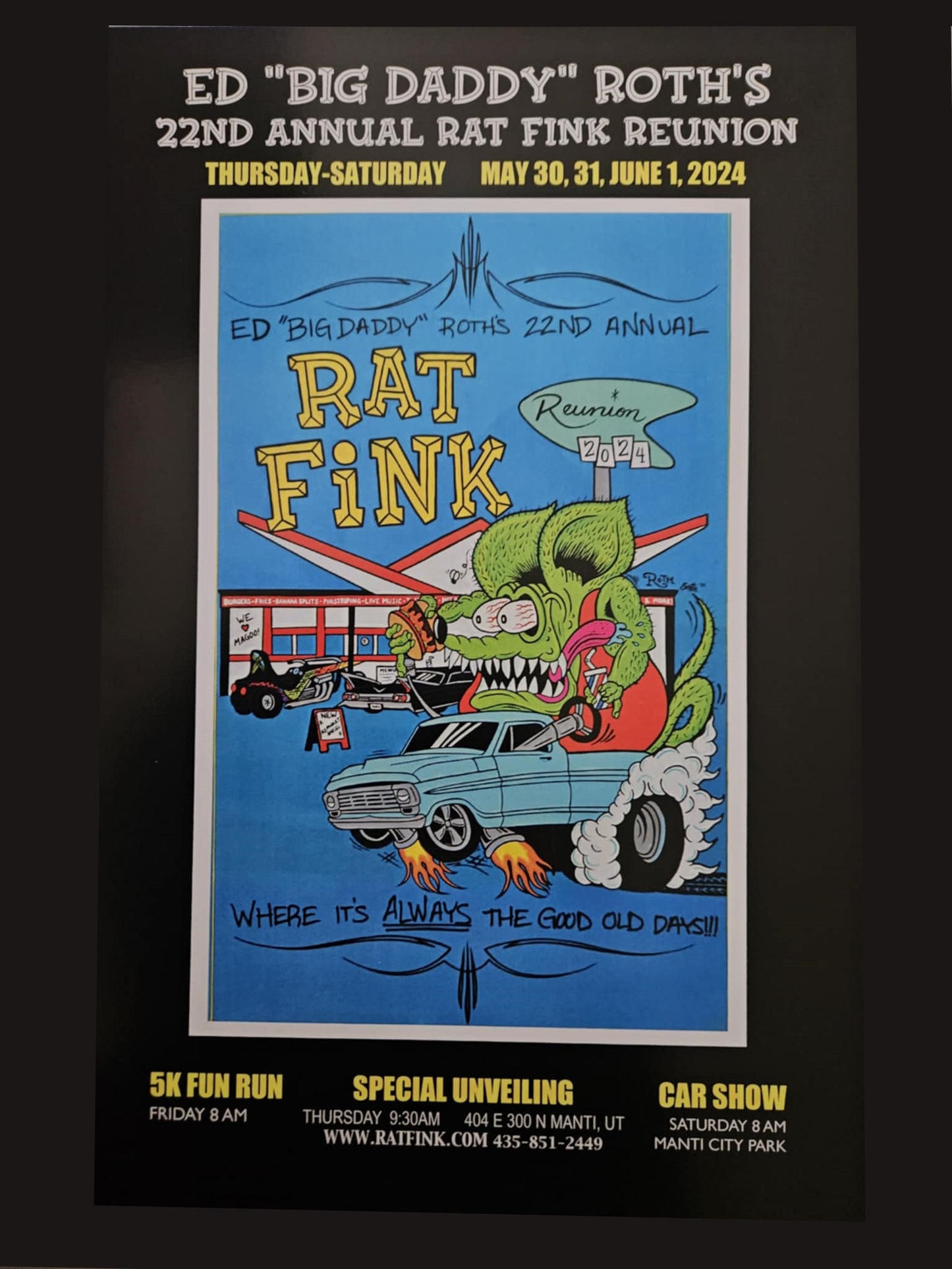 22nd Annual Rat Fink Reunion poster 11×17 2024
