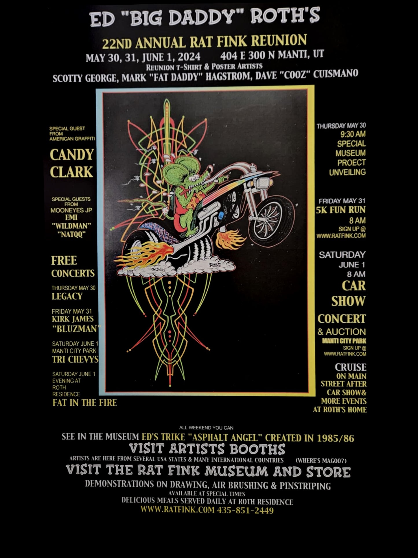 22nd Annual Rat Fink Reunion poster 11×17 2024