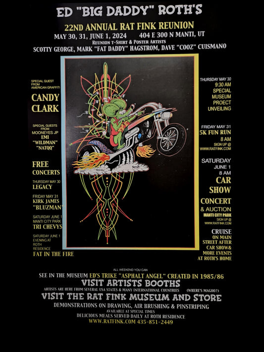22nd Annual Rat Fink Reunion poster 11×17 2024