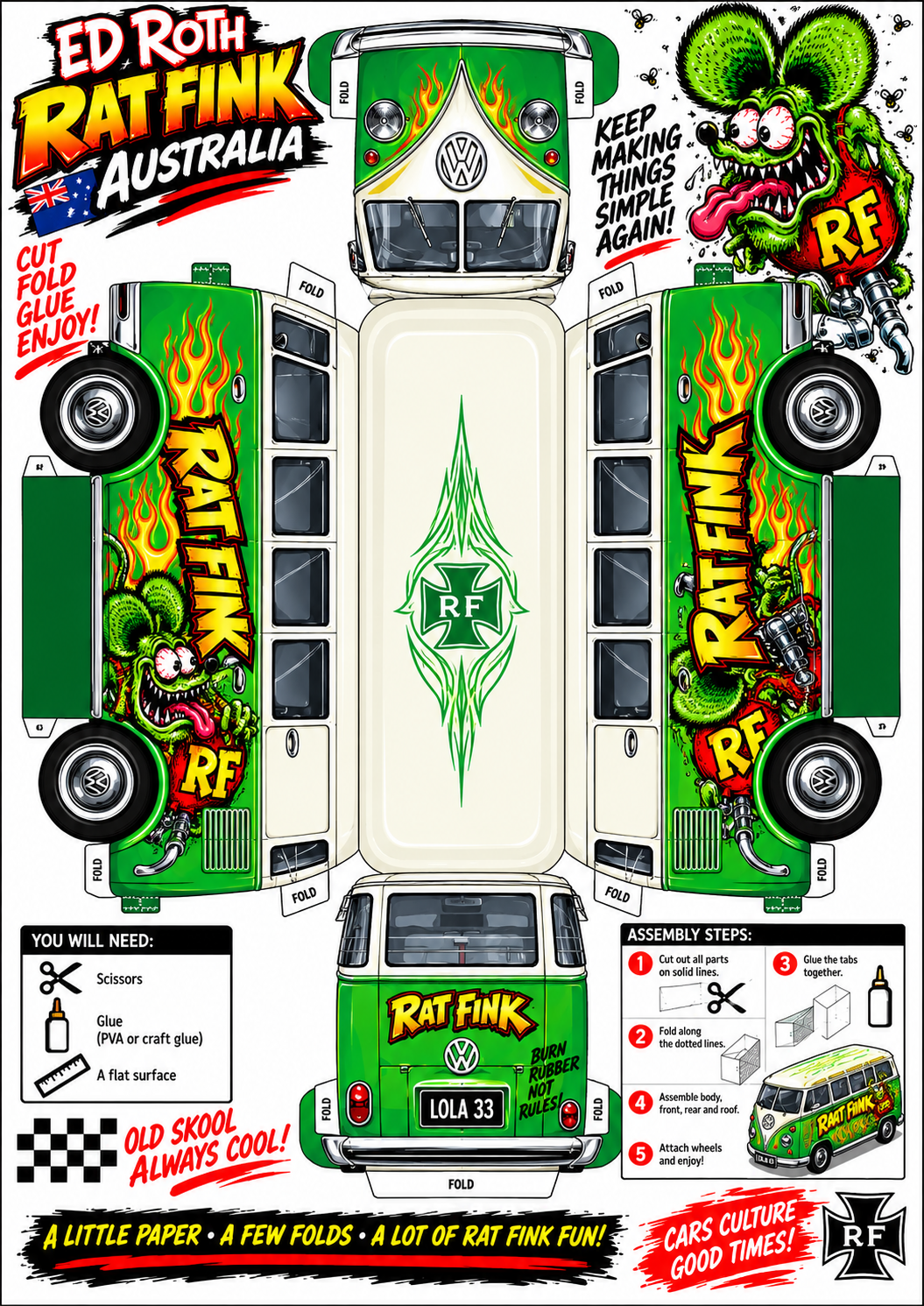 FREE TO BUILD A RAT FINK VW BUS JUST SAVE PICTURE AND BUILD