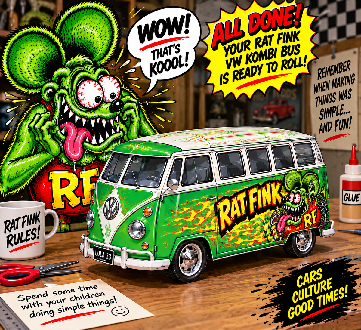 FREE TO BUILD A RAT FINK VW BUS JUST SAVE PICTURE AND BUILD