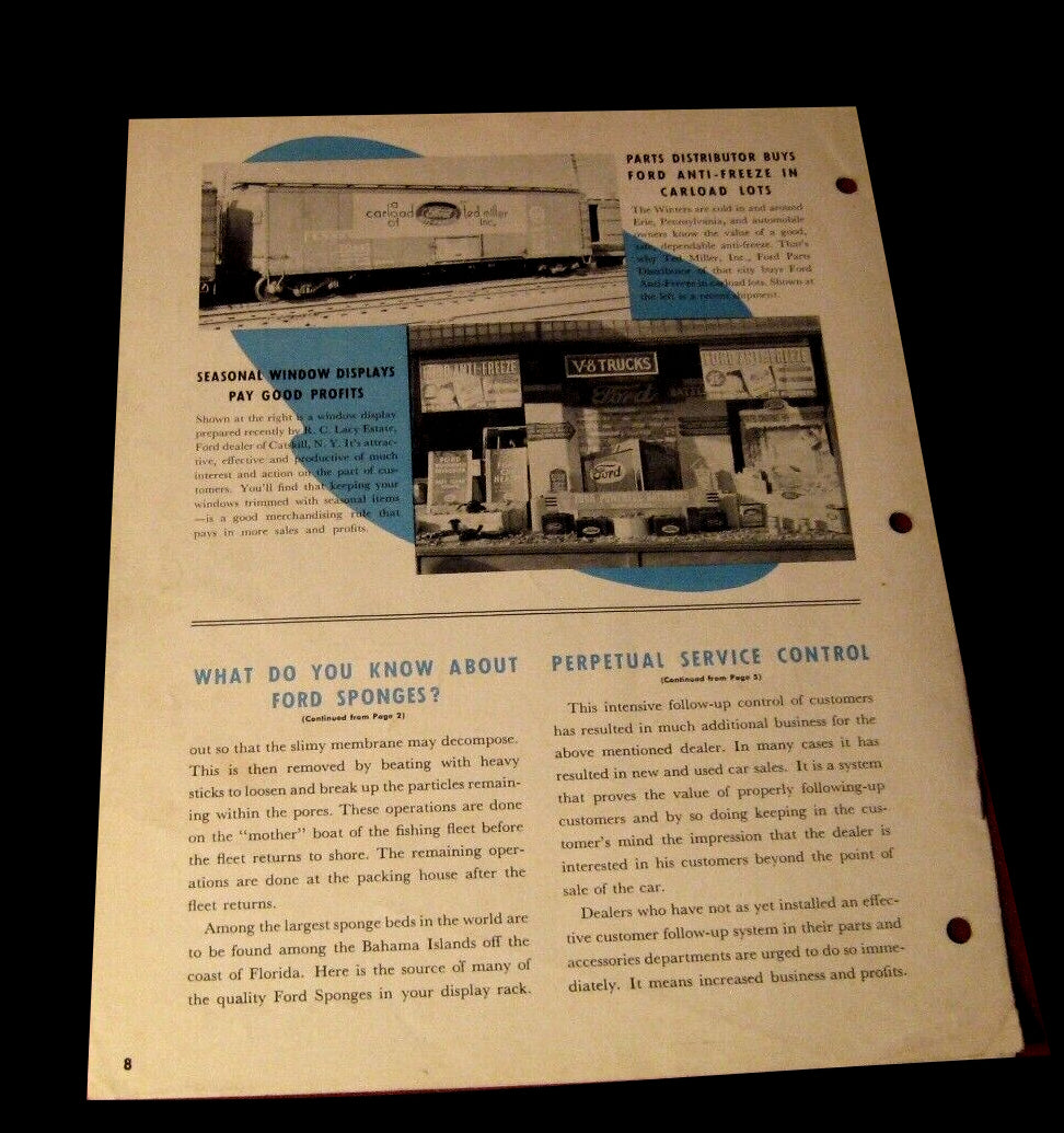 1938 Ford January Merchandising Bulletin Sales Brochure old