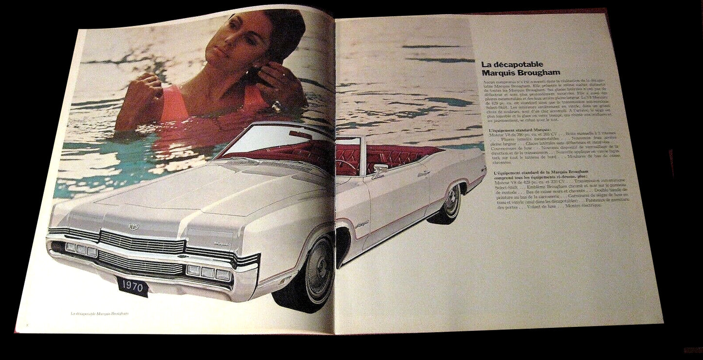 1970 Mercury Marquis Marauder Canada French Sales Brochure  Old