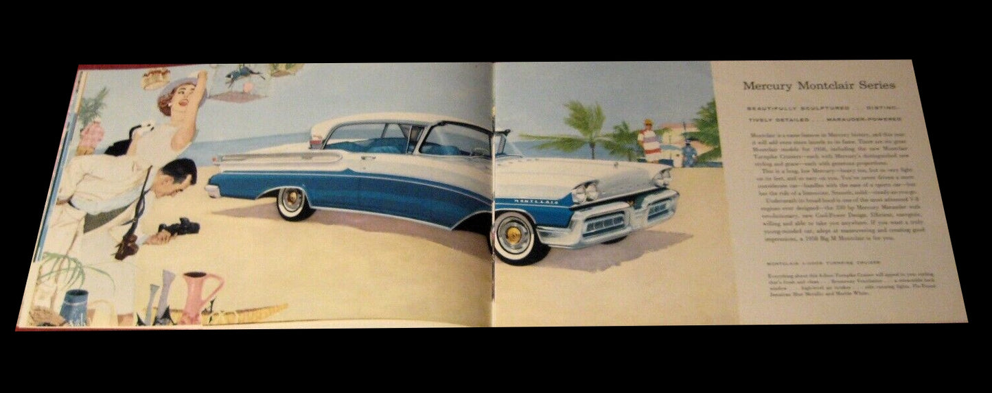 1958 Mercury Small Thick Sales Brochure Booklet Old Original