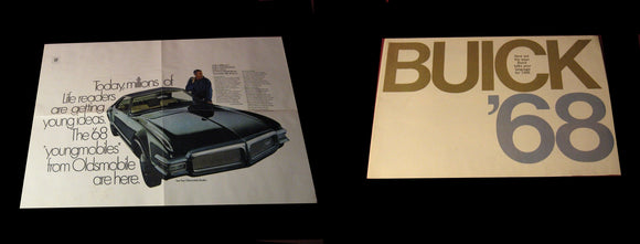 1968 Buick Sales Brochure Original PLUS 1968 Olds Oldsmobile Poster