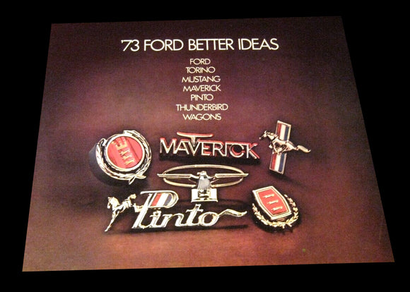 1973 Ford & Mustang includes Maverick ,Pinto Thunderbird Torino Sales Brochure Old Original