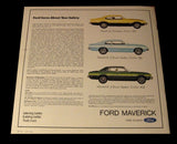 1973 Ford Maverick Large Sales Brochure Old Original