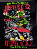 ED ROTH RAT FINK ORIGINAL CHRISTMAS CHEER REVVING LOUD  T SHIRT STYLE 15 (CLEARANCE)