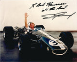 Dan Gurney signed, inscribed and dedicated 10x8 colour photograph. Gurney was an American racing