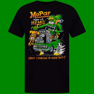 ED ROTH RAT FINK ORIGINAL MOPAR KING OF HEMIS BLACK 100% COTTON T SHIRT STYLE 12