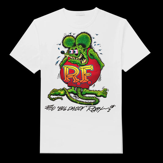 ED ROTH RAT FINK ORIGINAL WHITE T SHIRT 100% COTTON SHIRT ORIGNAL STYLE 22