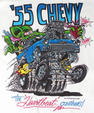 RAT FINK 55 CHEVY WHITE T SHIRT STYLE 30