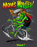 ED ROTH RAT FINK MOMS MONSTER STYLE 40 CHARCOAL T SHIRT